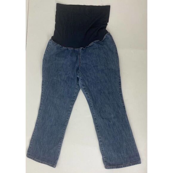 New Additions Denim - New Additions Maternity Jeans Cropped Full Panel Twins Multiples - Size Medium